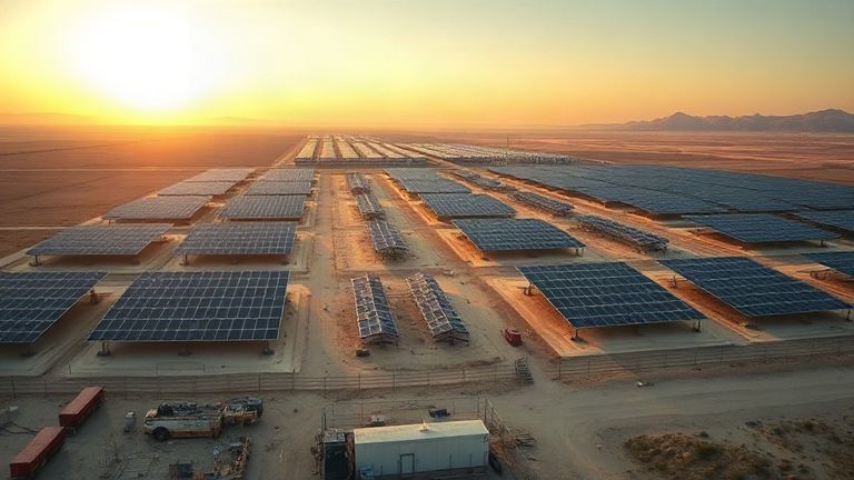 Halkbank'ın bağlı ortaklığı Karaman'da 100 MW'lık depolamalı GES kuracak — temsilî görsel (yapay zekâ ile üretilmiştir)