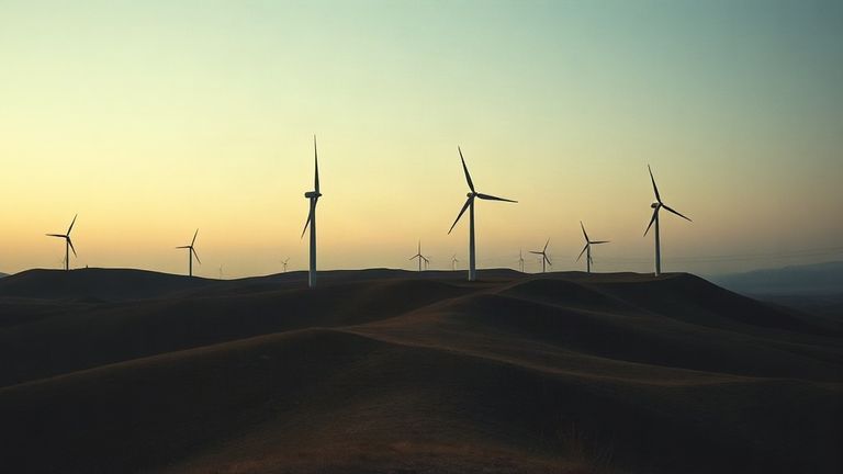 Özkaymak Madencilik, Korkuteli ve Kemer sınırında 149,6 MW'lık Rahim Bey RES ile depolama tesisi kurmayı planlıyor — temsilî görsel (yapay zekâ ile üretilmiştir)